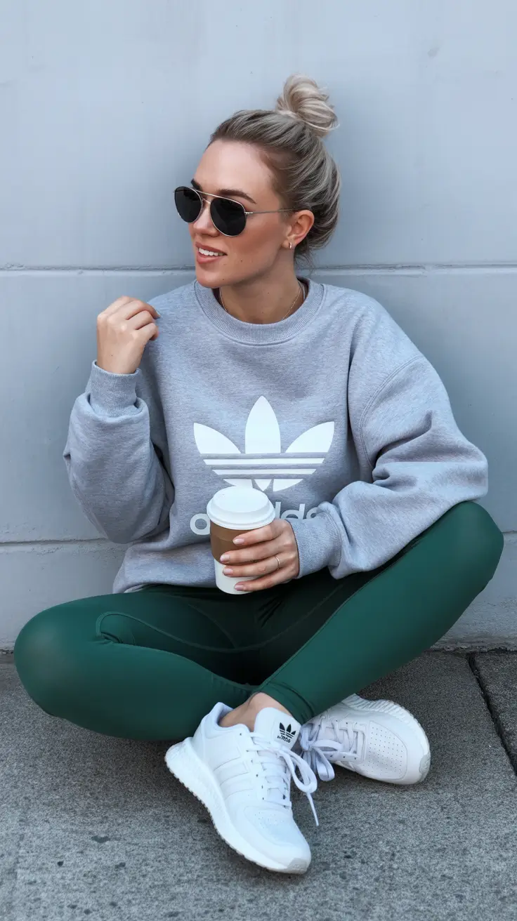 classy spring workout outfits 2026 Neutral Street Athleisure With a Coffee-in-Hand Attitude