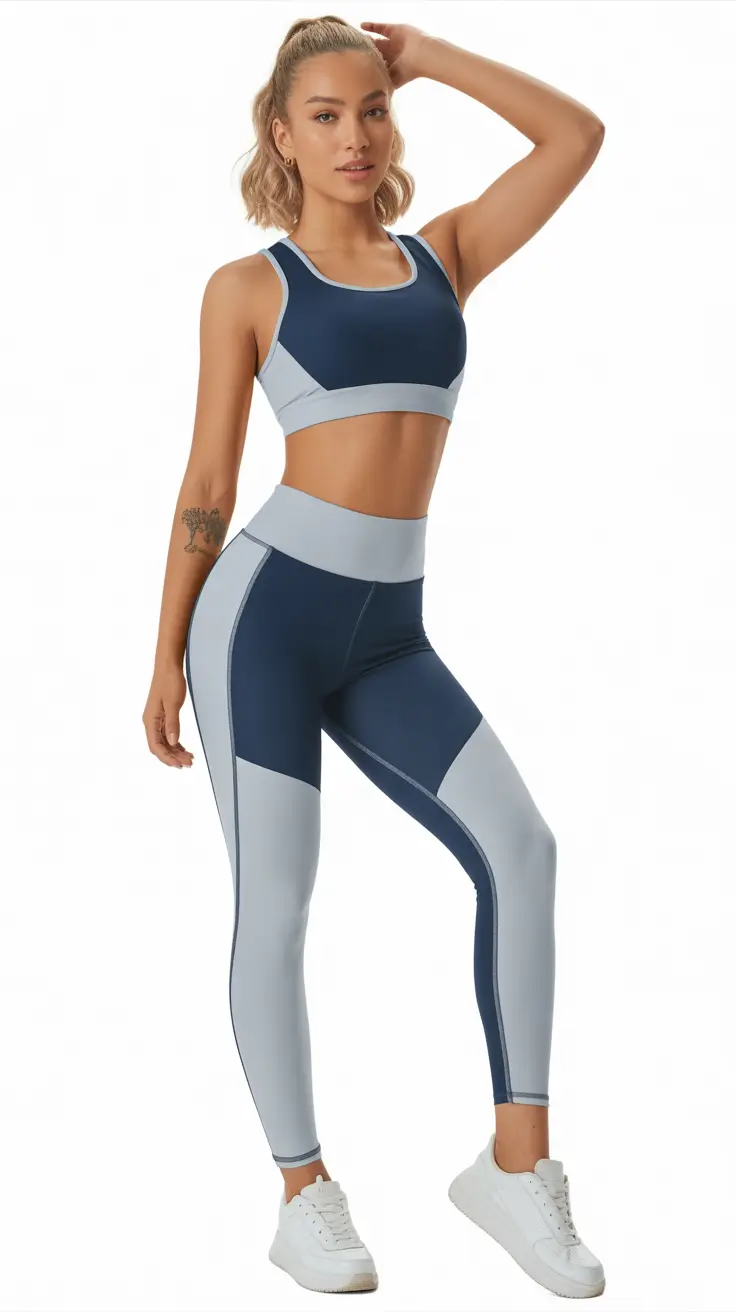 classy spring workout outfits 2026 Balanced Blue Neutrals for Everyday Strength