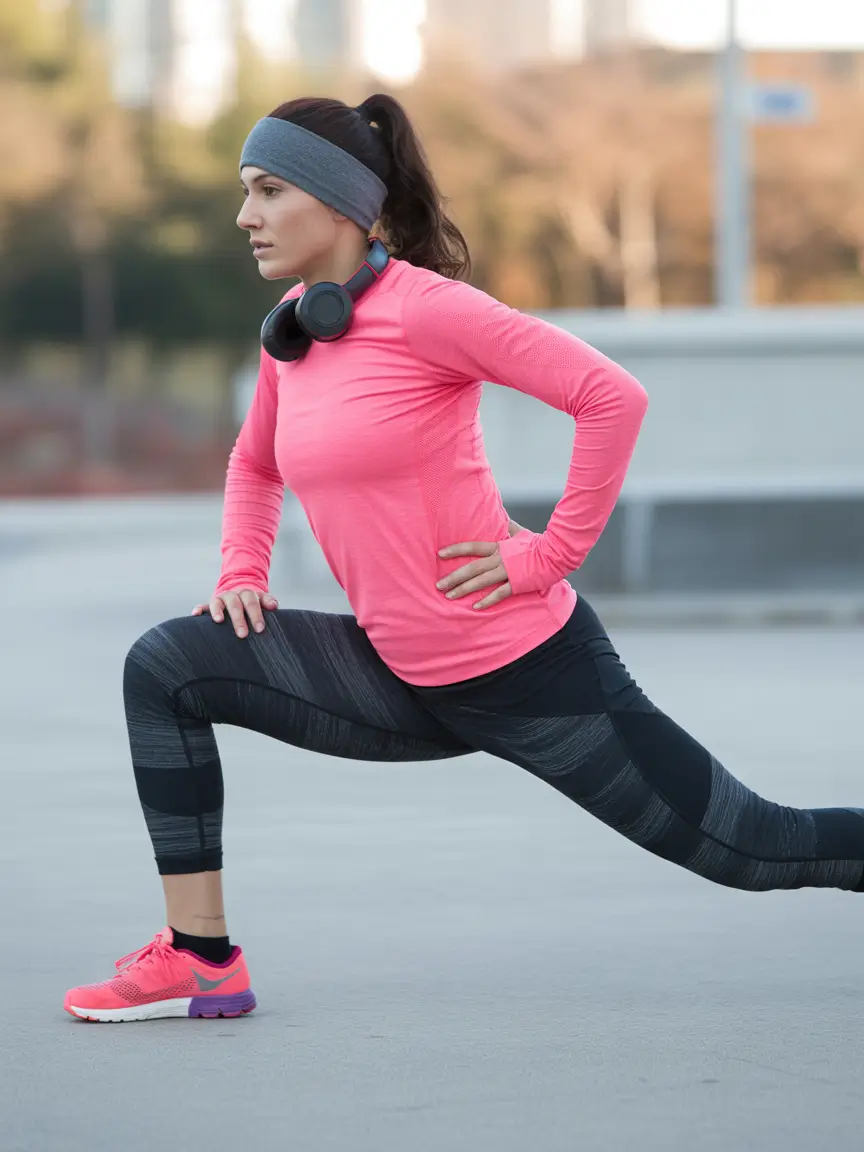 classy spring workout outfits 2026 Sporty Pink Layers That Power Through Cool Mornings