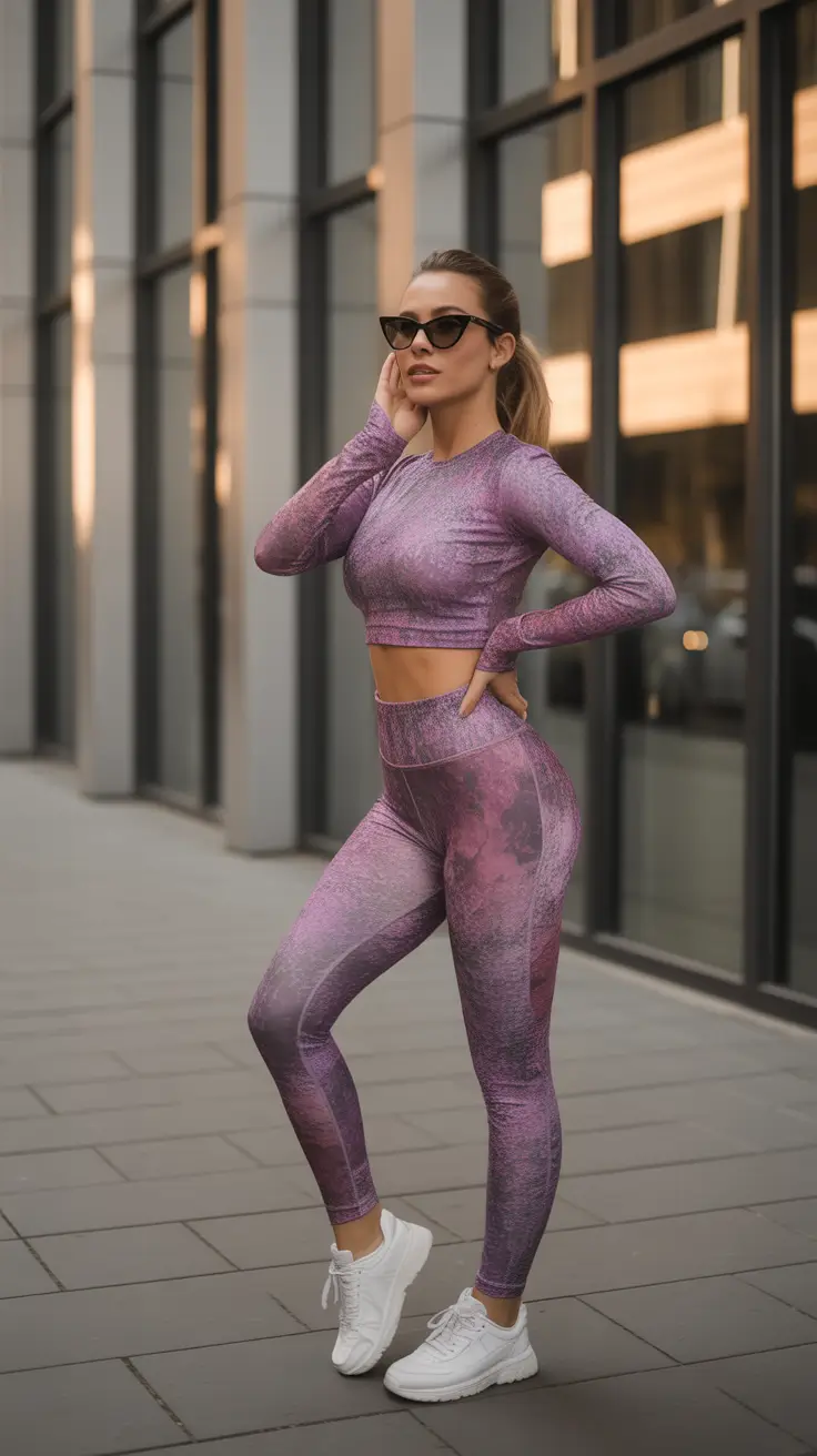 classy spring workout outfits 2026 Textured Plum Sets for Elevated Training Days