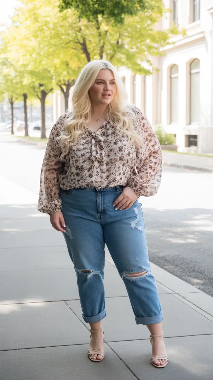 comfy spring mom outfits 2026 floral jeans