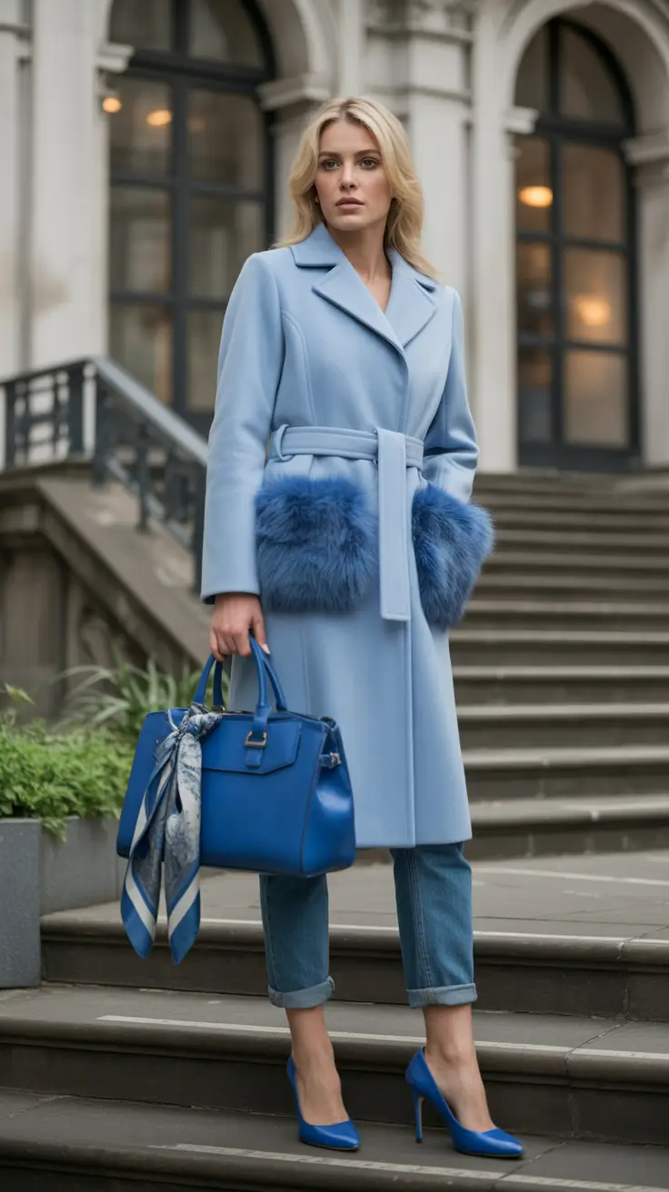 Cute chic spring outfits 2026 Powder Blue Coats and Feminine Structure