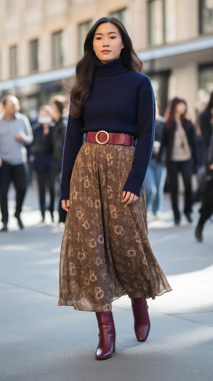 spring skirt outfits modest Dark Florals Styled for the City