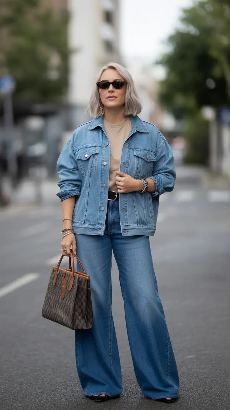 Gorgeous Every Day Spring Outfits 2026 Denim-on-Denim for City Confidence
