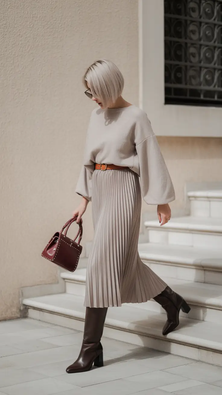 Gorgeous Every Day Spring Outfits 2026 Neutral Pleats With Movement and Ease