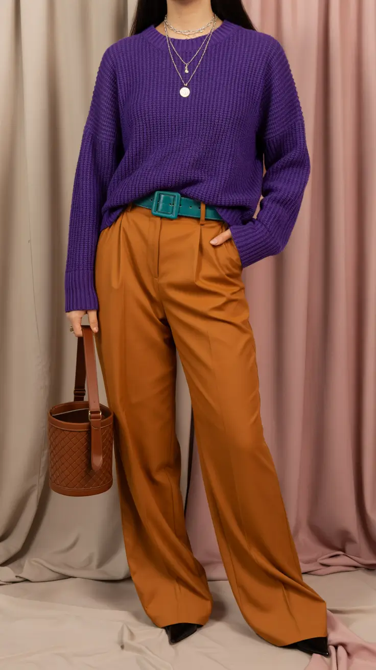 spring outfits trends women Bold Color Pairing with Playful Balance