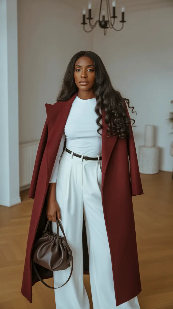 spring outfits trends women Elegant Contrast with Strong Silhouettes