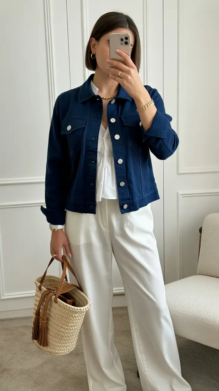 Gorgeous spring vacation outfits 2026 Crisp White With Denim Balance