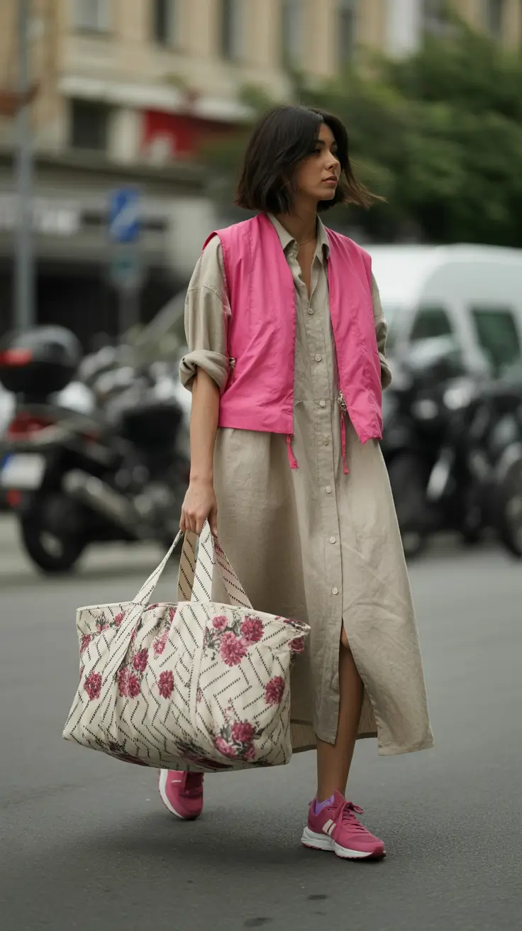 Gorgeous spring vacation outfits 2026 Sporty Layers With Unexpected Color