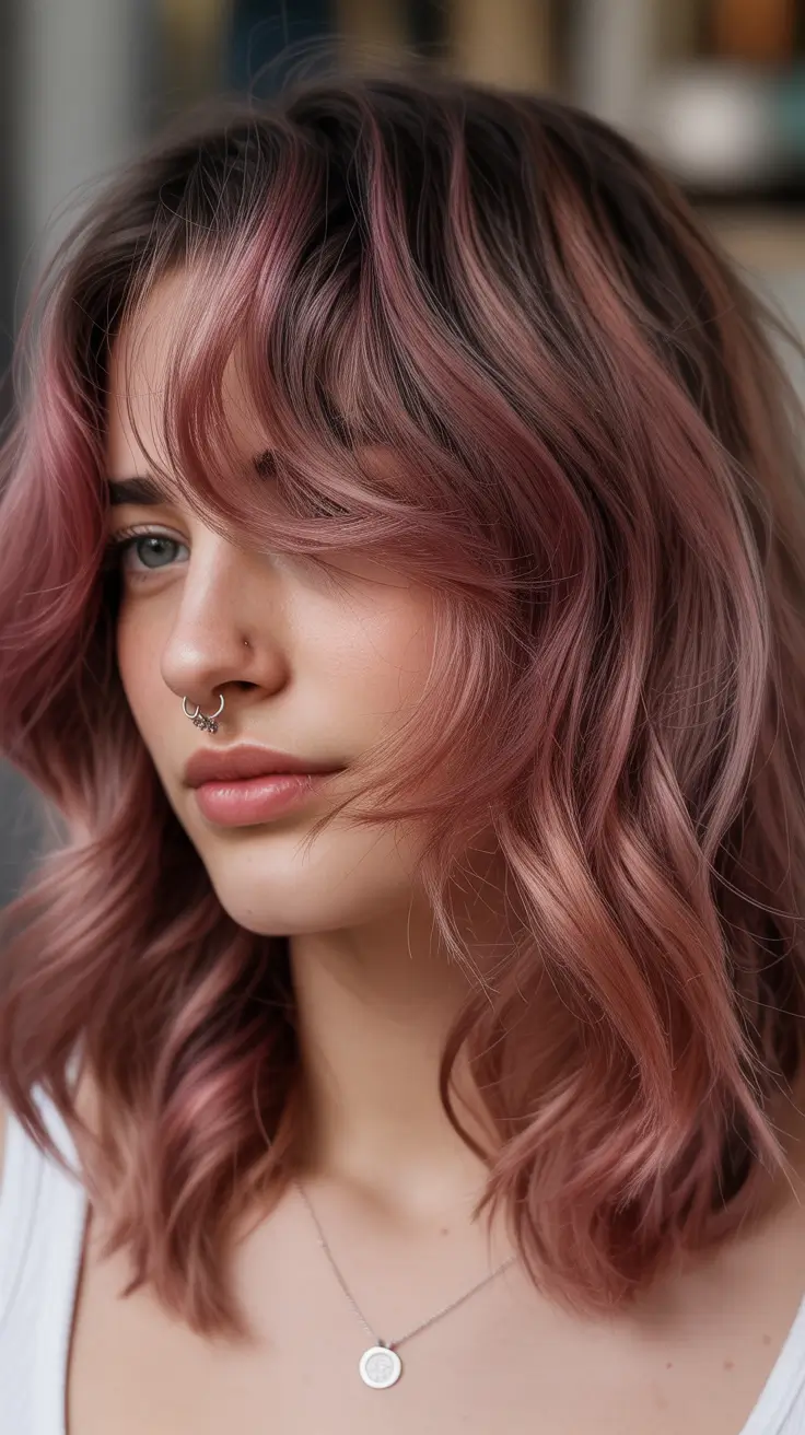 Hair Color Ideas February 2026 Soft Rose Brown
