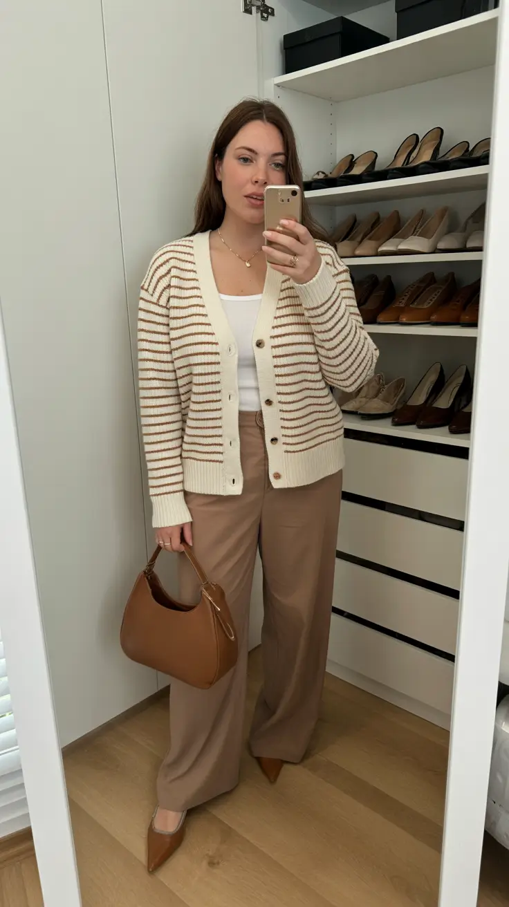 Must-have midsize spring outfits 2026 Soft Stripes With Relaxed Tailoring