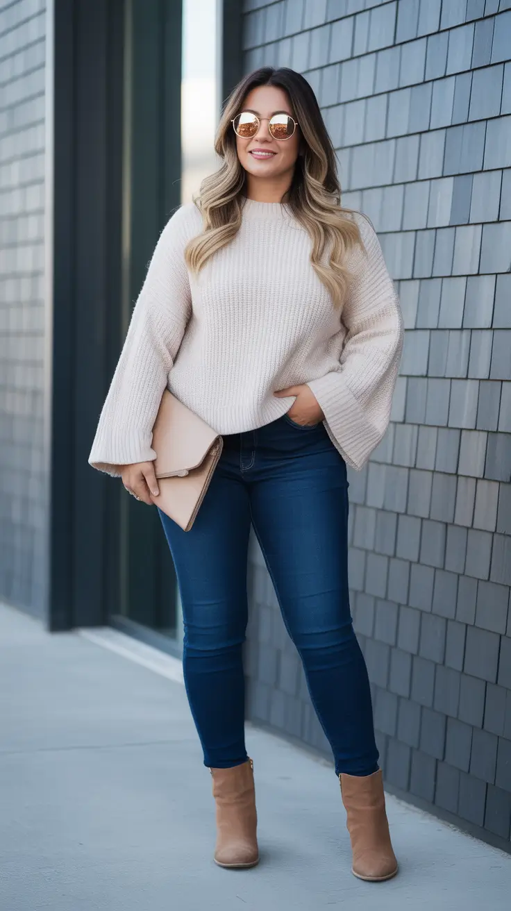 Must-have midsize spring outfits 2026 Soft Denim and Cozy Proportions