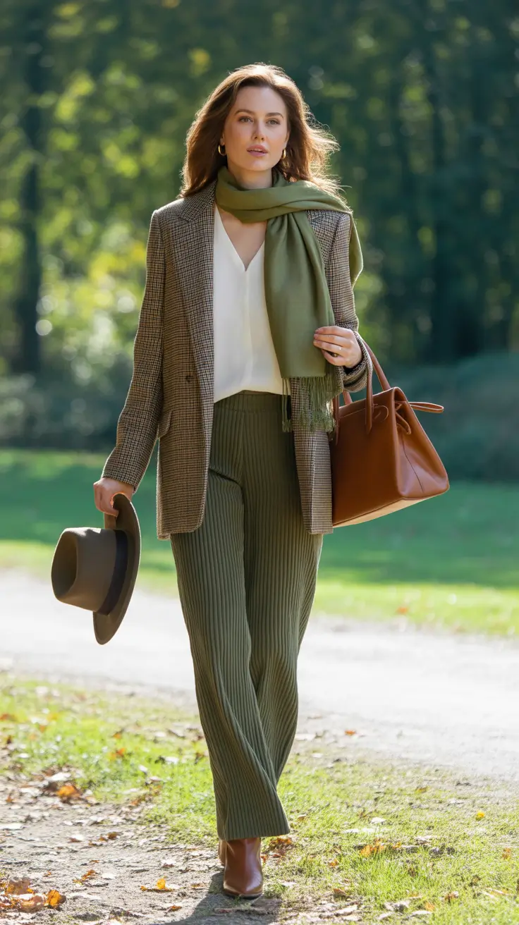 old money spring outfits aesthetic Earthy Greens and Heritage Layers