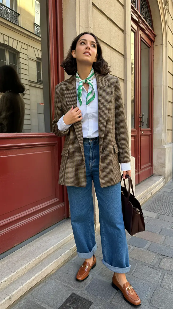 old money spring outfits casual Classic Blazer and Denim Done Right