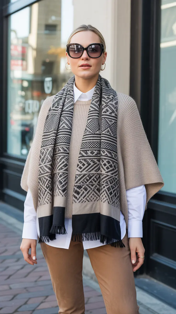 old money spring outfits for women Soft Poncho Layers with Modern Confidence