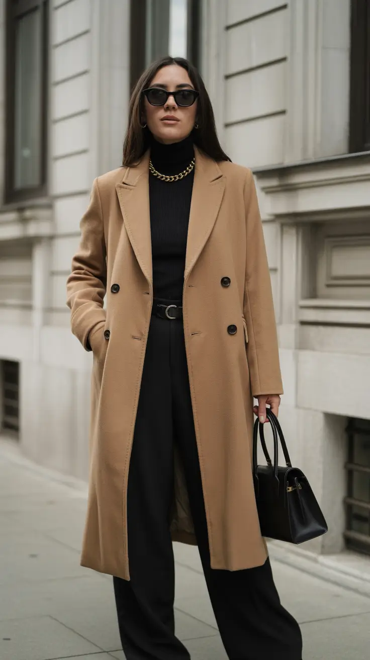 old money spring outfits woman Minimal Black with Heritage Structure