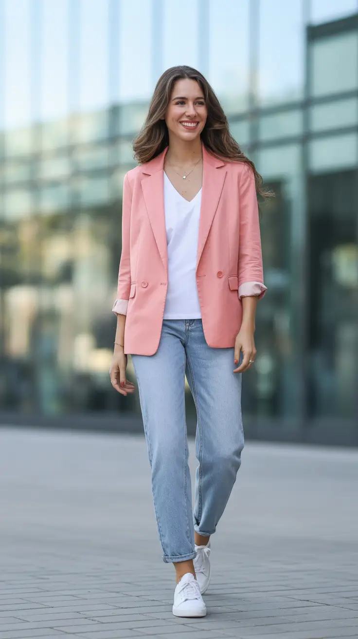 Spring blazer outfits Soft Pink as Everyday Confidence