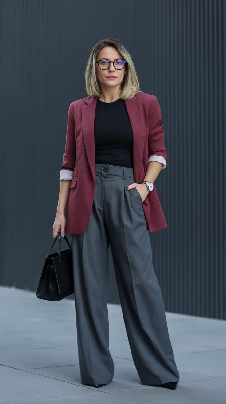 Spring blazer outfits Deep Tones for Polished Authority