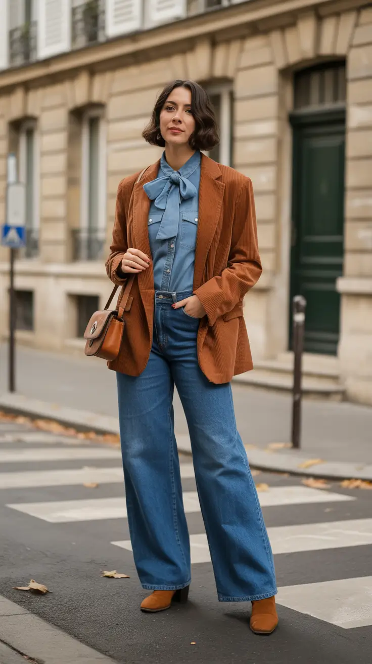 Spring blazer outfits Brown Blazer With Soft Vintage Energy