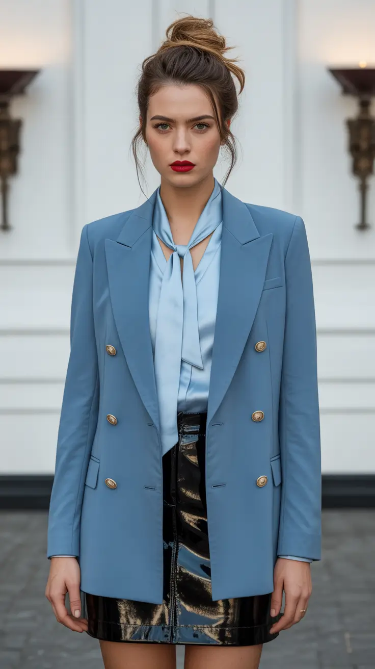 Spring blazer outfits Cool Blues and Confident Minimalism
