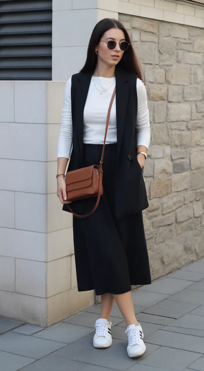 spring business casual outfits for women Minimal Black With Effortless Spring Ease