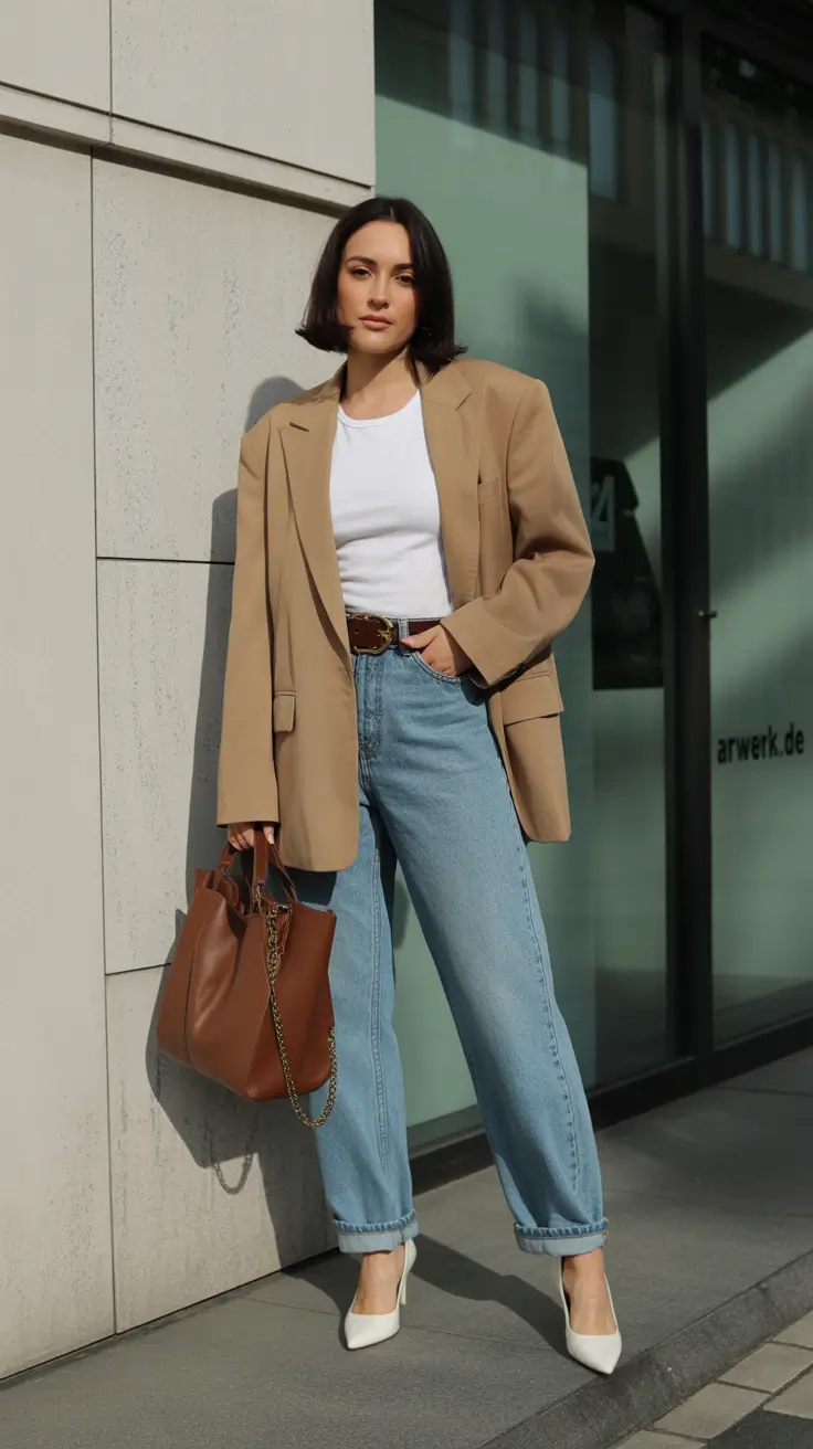 must-have spring capsule wardrobe 2026 Effortless Denim Balance With Soft Tailoring