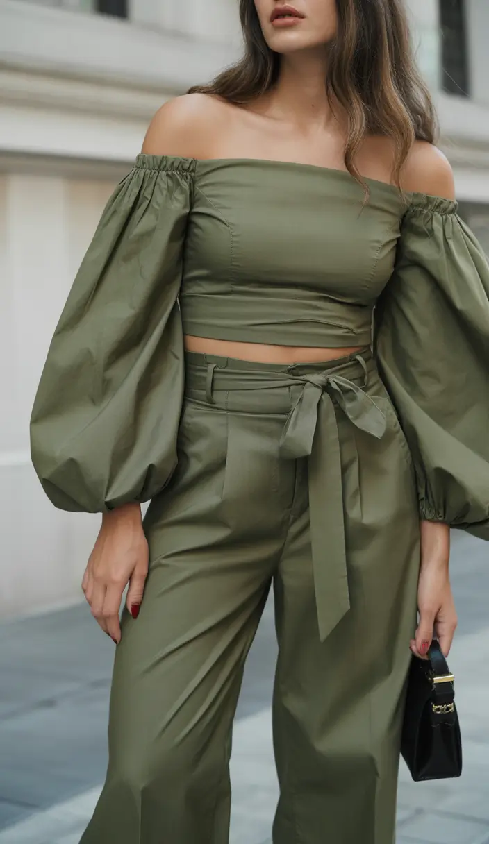 spring going out outfits night casual Soft Power Dressing in Olive