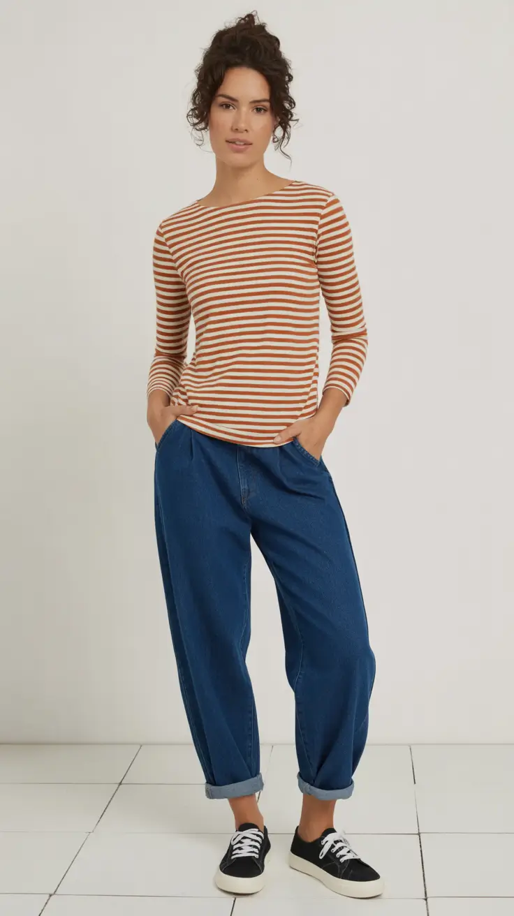 must-have spring outfits for women over 30 2026 Stripes and Denim for Easy Spring Movement