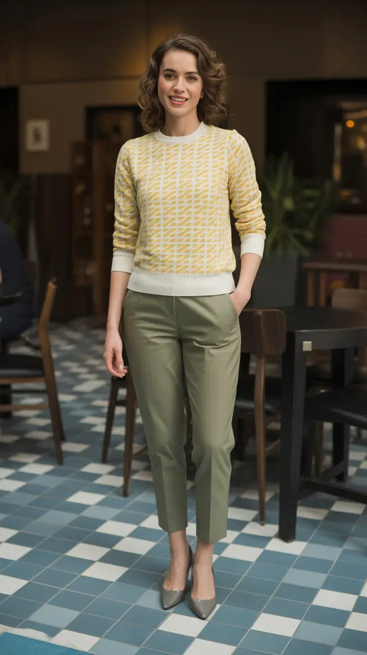 must-have spring outfits for women over 30 2026 Patterned Knits and Polished Ease