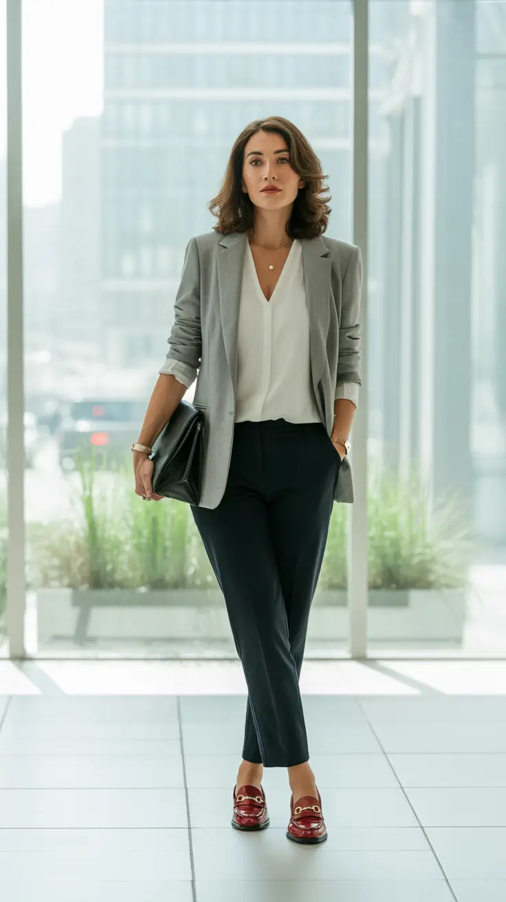 Must-have spring outfits for women over 40 2026 Modern Office Ease With Clean Lines