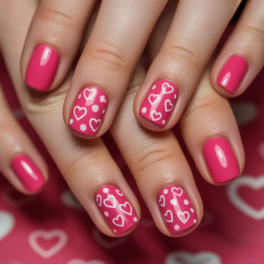 nails designs ideas February 2026 pink valentines day nails