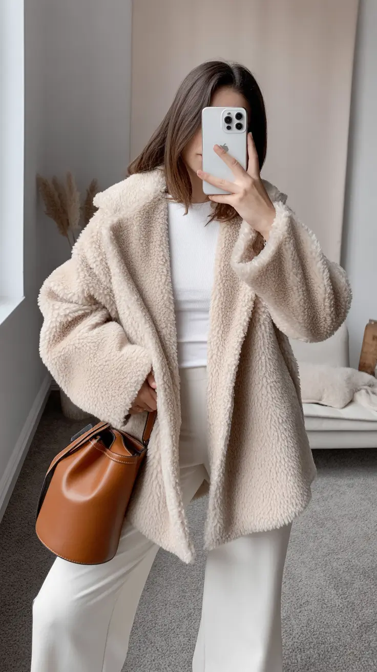 Outfits ideas February 2026 Neutral Coat Aesthetic Style