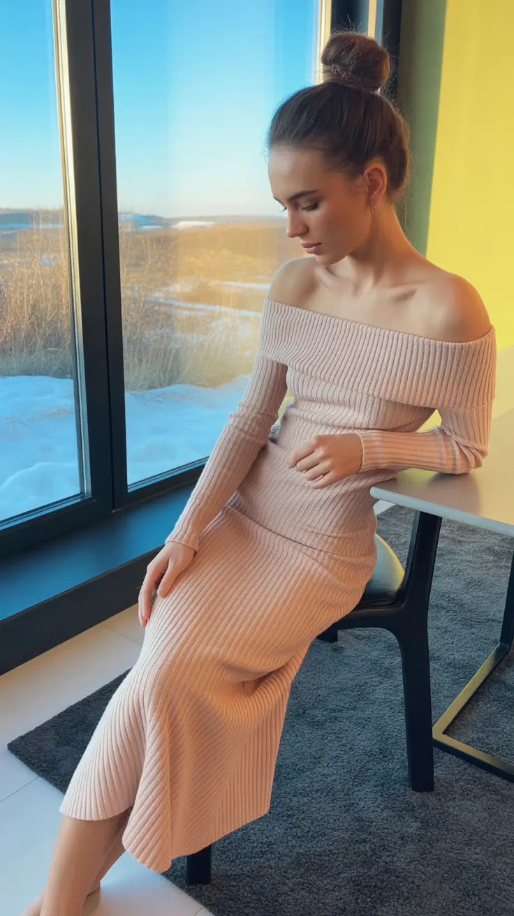 Outfits ideas February 2026 Knit Dress Winter Look