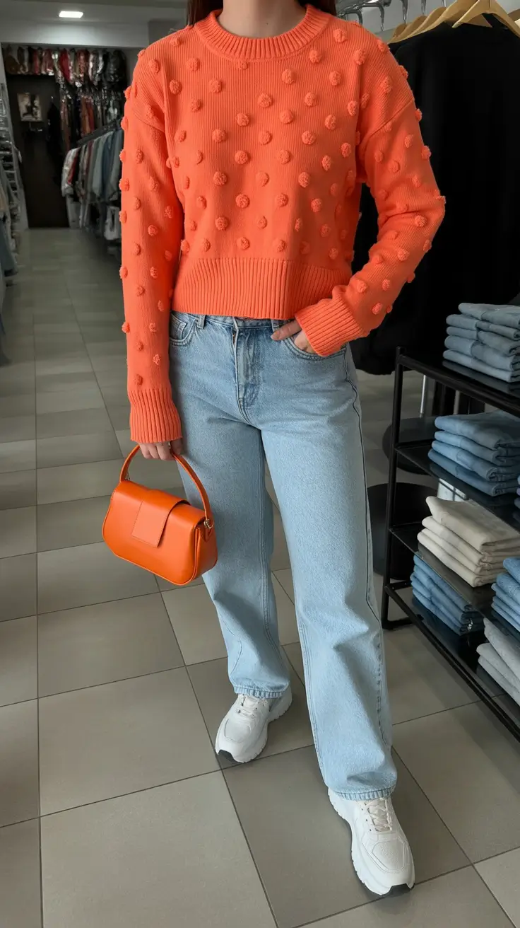 Outfits ideas February 2026 Casual Knit and Denim Look