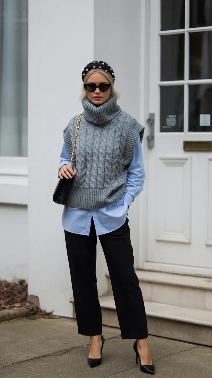 Popular modest spring outfits 2026 Tailored Knit Pants