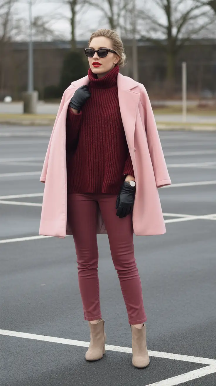 Popular modest spring outfits 2026 Elegant Wine Tones