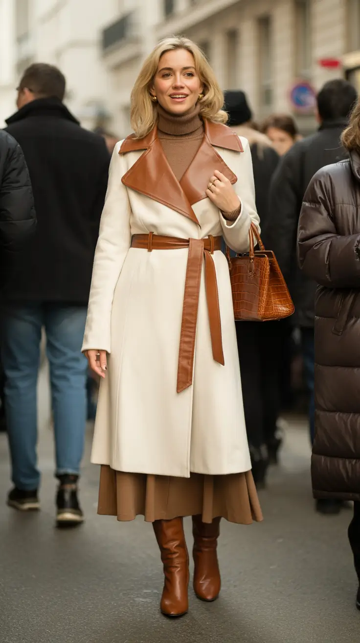 Popular modest spring outfits 2026 Neutral Belted Coat