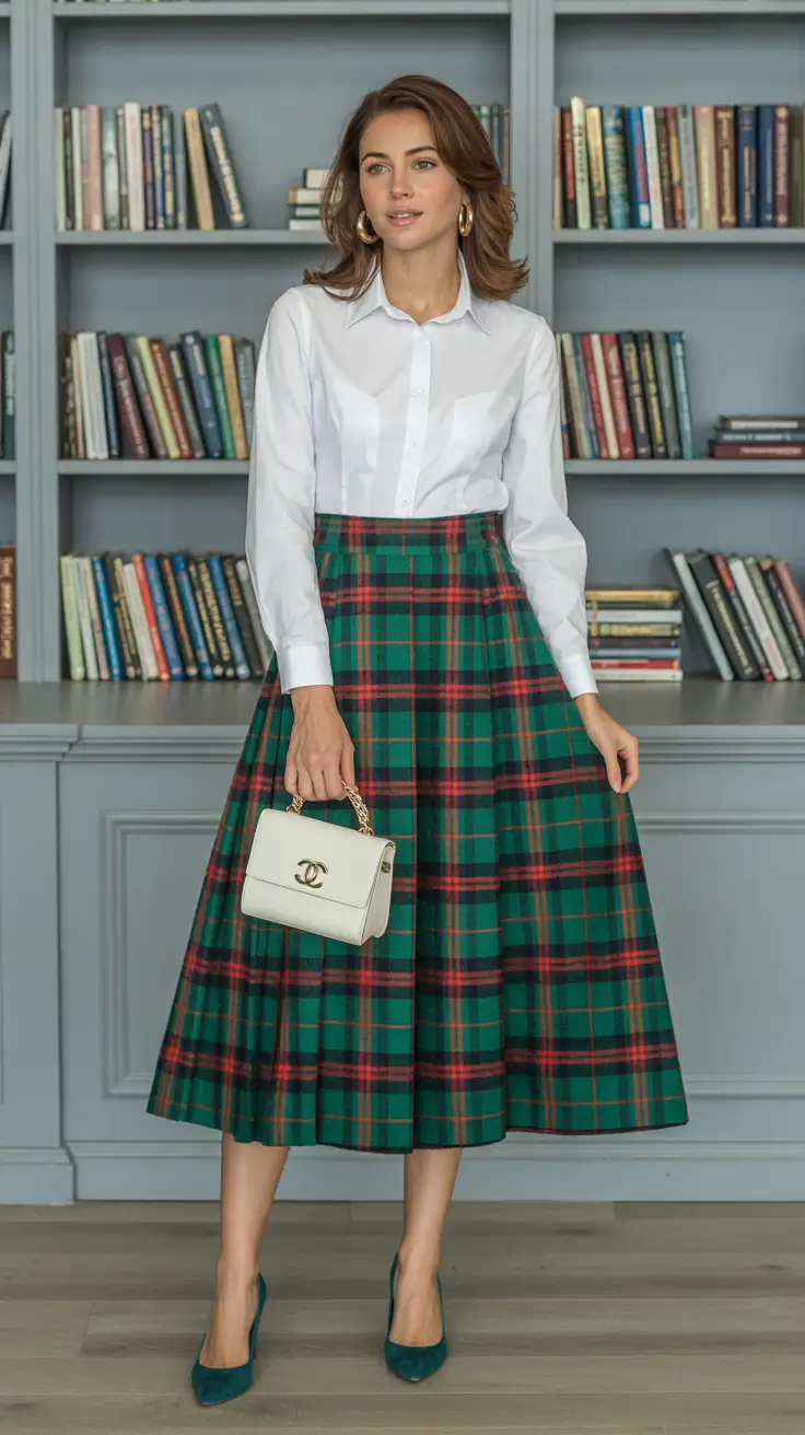 Stunning spring birthday outfit 2026 Classic Shirt and Statement Skirt Elegance